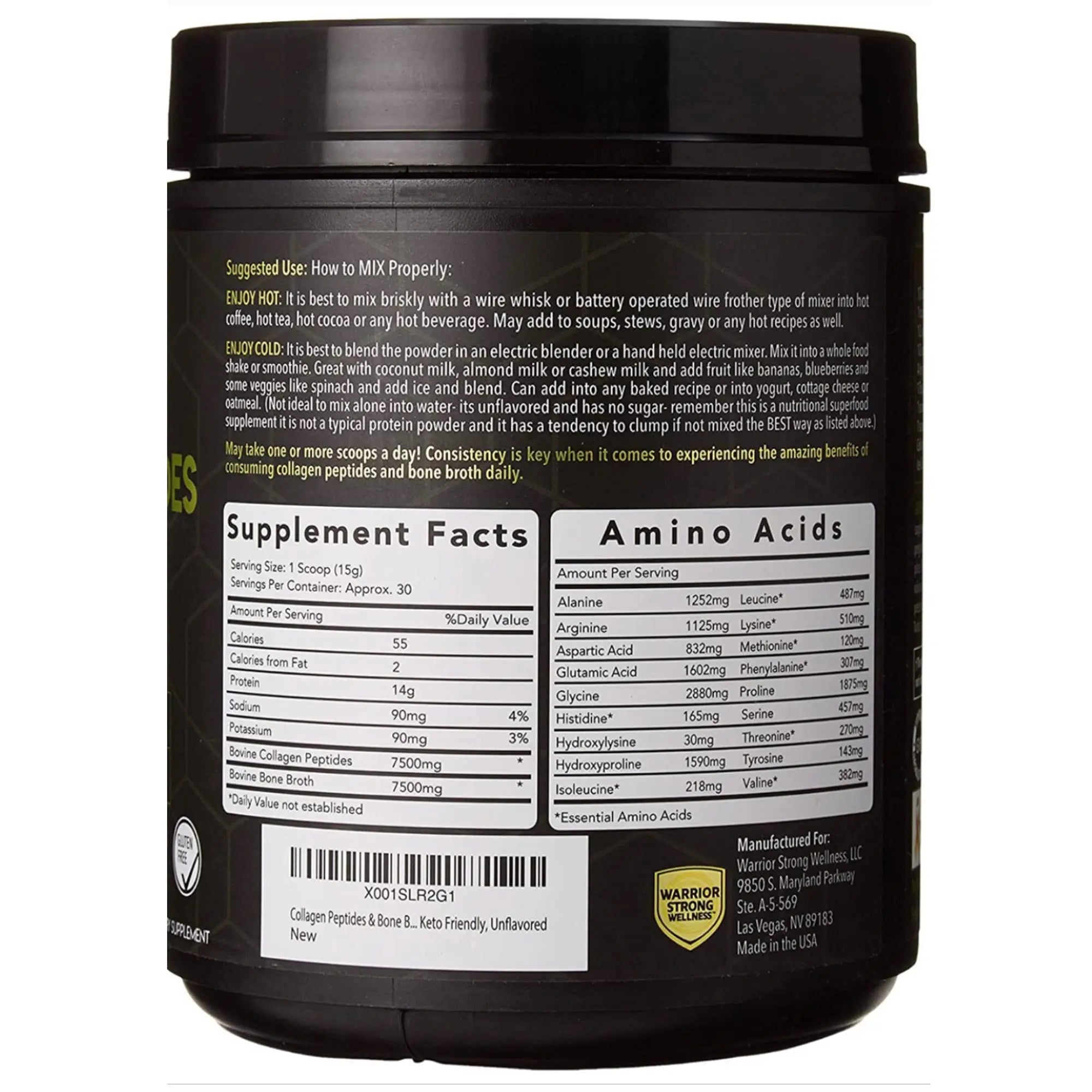 Warrior Strong Wellness Premium Collagen Peptides Bone Broth: Grass Fed Hydrolyzed Warrior Strong Wellness Au supplements