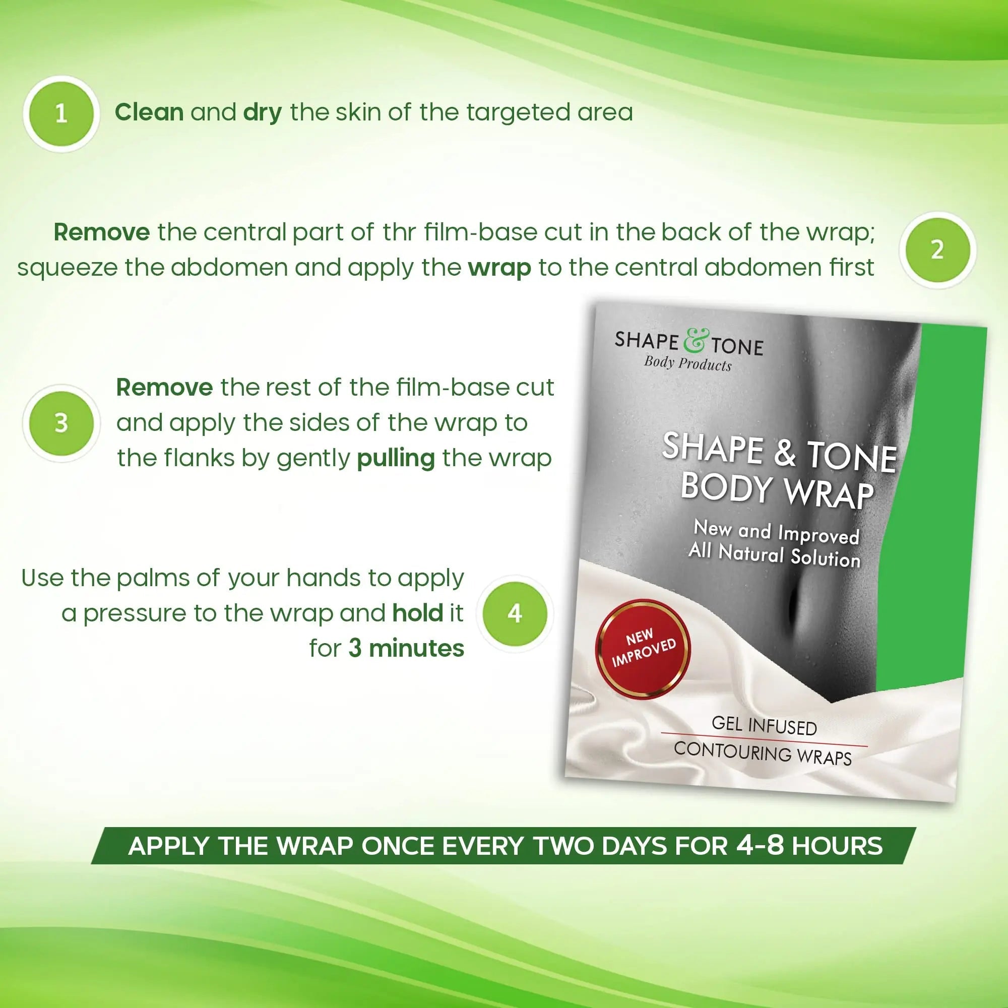 Moisturizing Body Wrap - New and Improved All Natural Body Applicator (5 WRAPS) Shape and Tone Body Products Au supplements