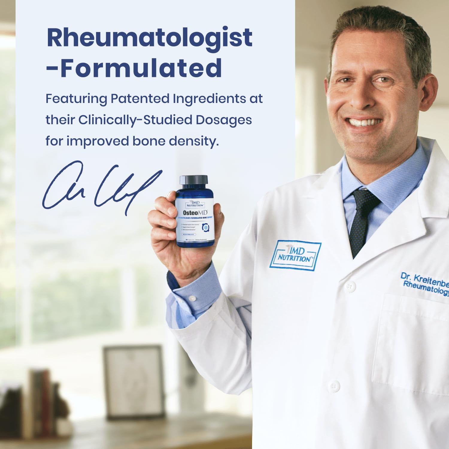 1MD Nutrition OsteoMD for Comprehensive Support - Supplement for Women and Men - Promote Density w/Vitamin D - Hydroxyapatite