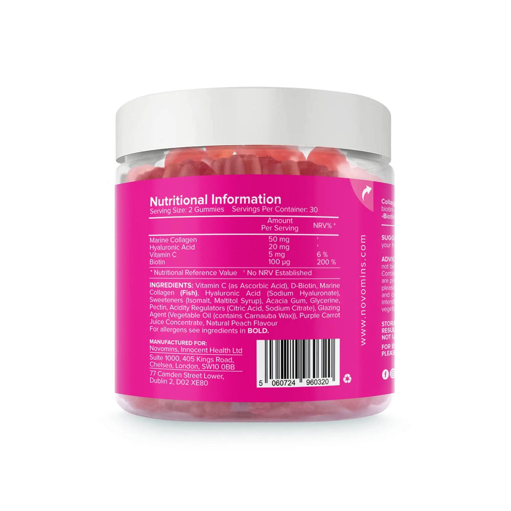 Collagen Gummies - Sugar Free Marine Collagen Gummies - Superior Type 1 Hydrolysed Collagen novomins Au supplements