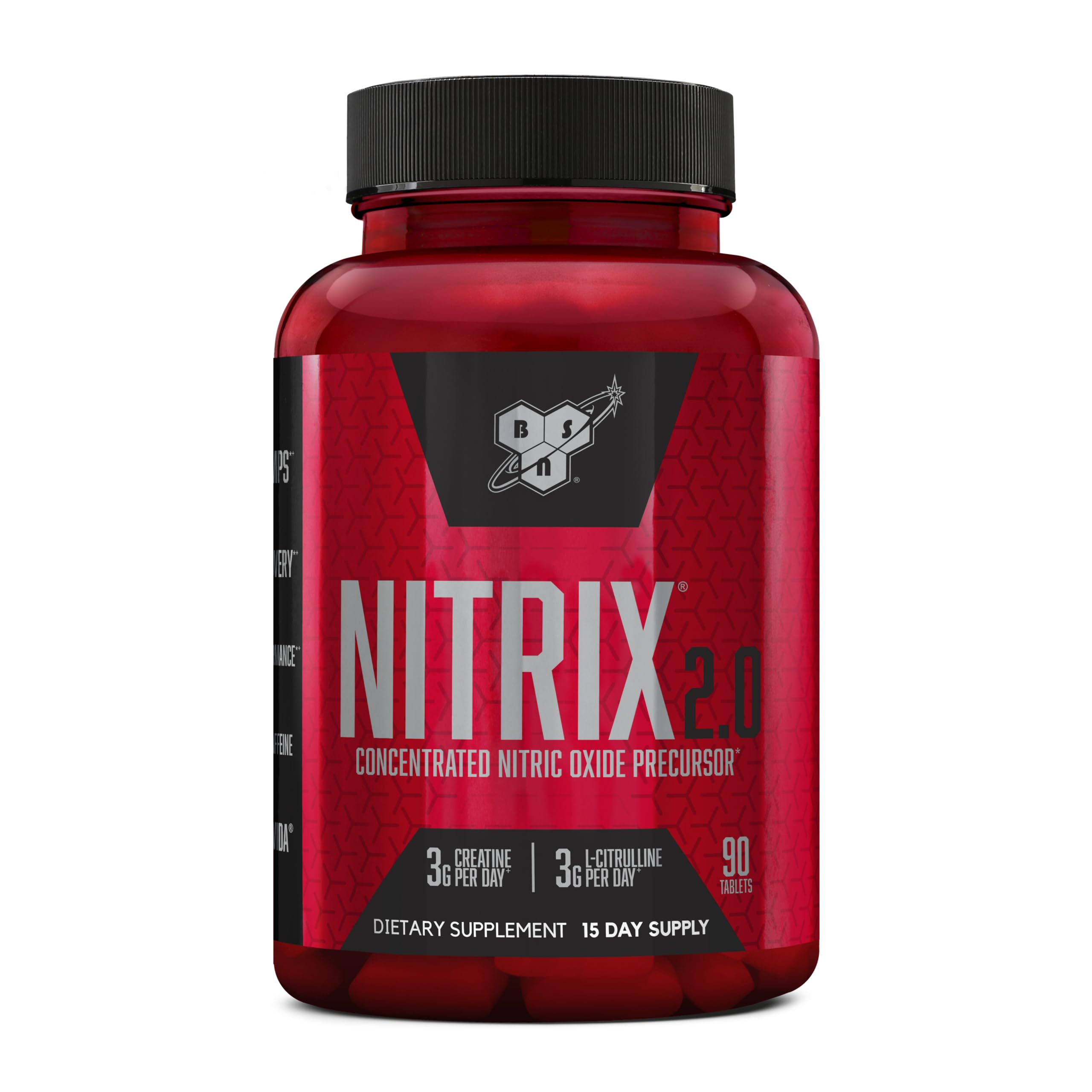BSN NITRIX 2.0, Workout Supplement, Nitric Oxide Precursors, 3g Creatine, 3g L Citrulline, L-Citrulline, Supports Workout Performance, Pumps, Muscle Recovery