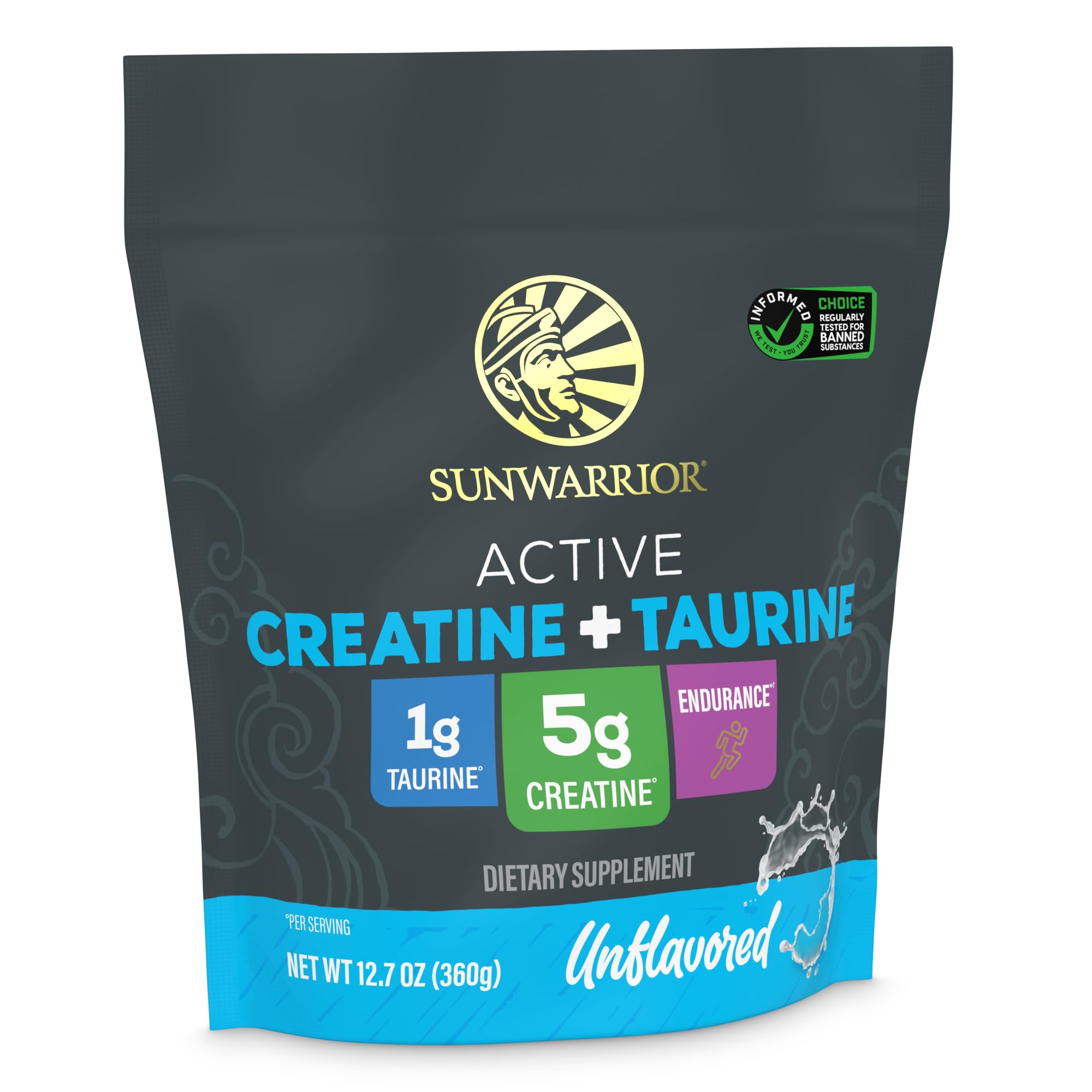 Creatine Monohydrate Powder Taurine Supplement, 5g Creatine Monohydrate 1g Taurine per Serving | Vegan Muscle Strength, Endurance & Recovery Support, Clean Performance Formula | 60 Servings Unflavored Sunwarrior Au supplements