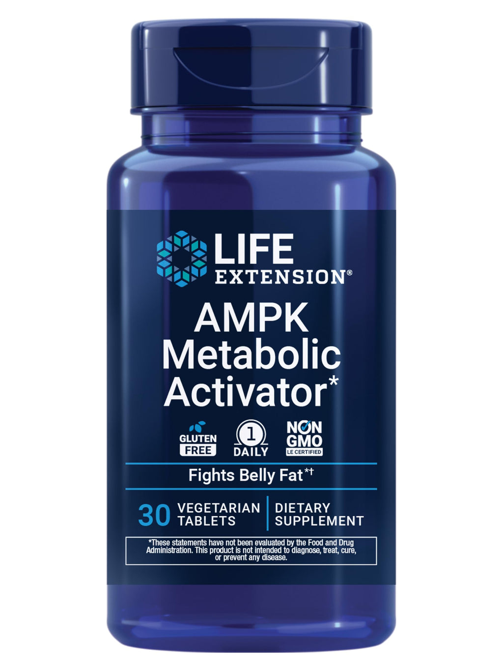 Life Extension AMPK Metabolic Activator*, Hesperidin, G. pentaphyllum, Fight unwanted Belly Fat, Target Overall Fat, Gluten-Free, Vegetarian, 1-Daily, Non-GMO, 30 Tablets