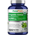 NusaPure Organic Amla Capsules 10:1 Extract, 600 mg Equivalent to 6,000mg | 120 Count | Amalaki Fruit | USDA, Vegan, Non-GMO Supplement NusaPure Au supplements