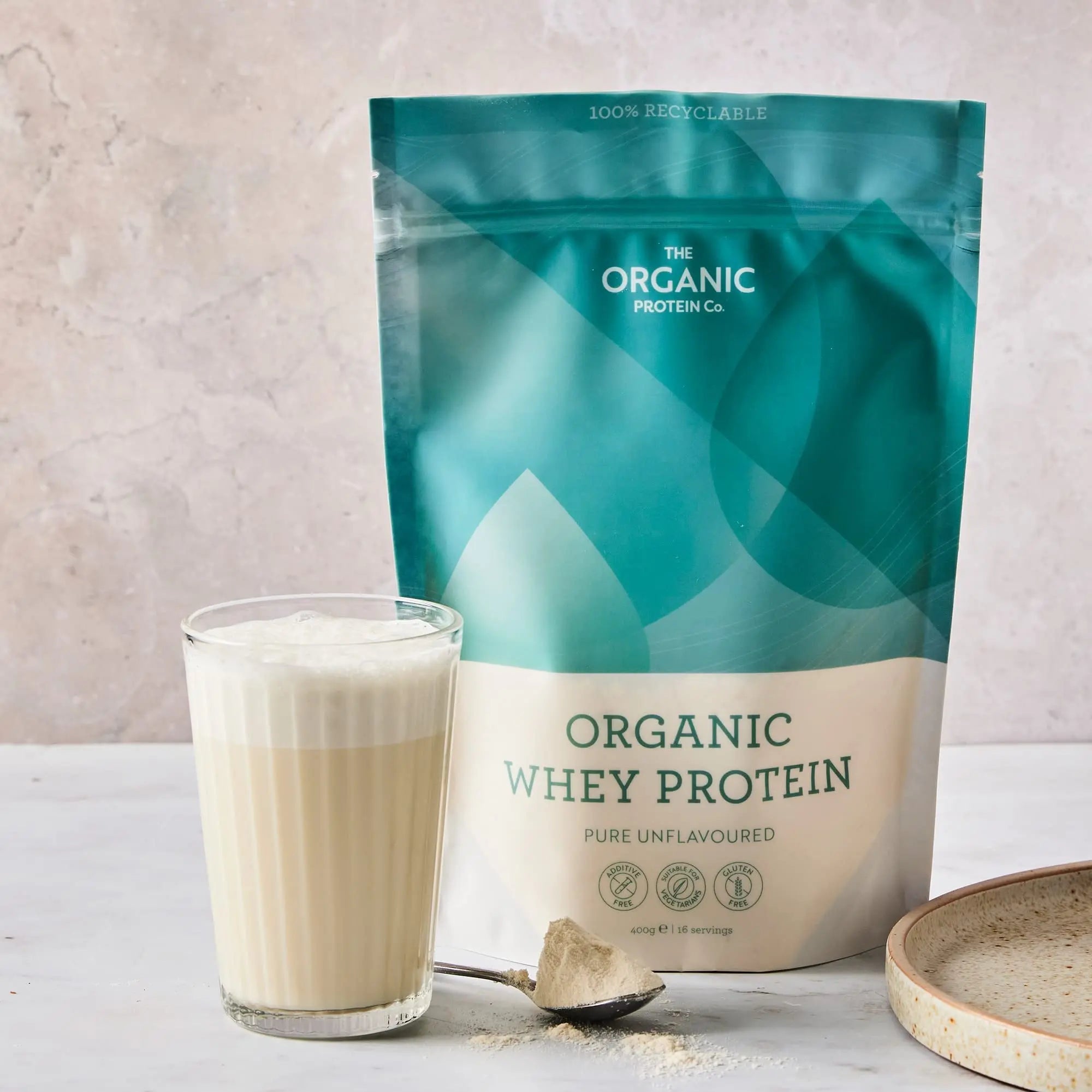 The Organic Protein Co. - Pure Unflavoured Organic Whey Protein Powder | SOYA & Gluten Free w The Organic Protein Company Au supplements