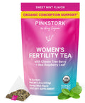 Pink Stork Organic Fertility Tea for Women | Fertility Supplements for Women with Chaste Tree Berry (Vitex) + Red Raspberry Leaf | Hormone Balance Herbal Tea for Conception Support | USDA Organic, Caffeine Free - Sweet Mint, 15 Sachets Pink Stork Au supplements