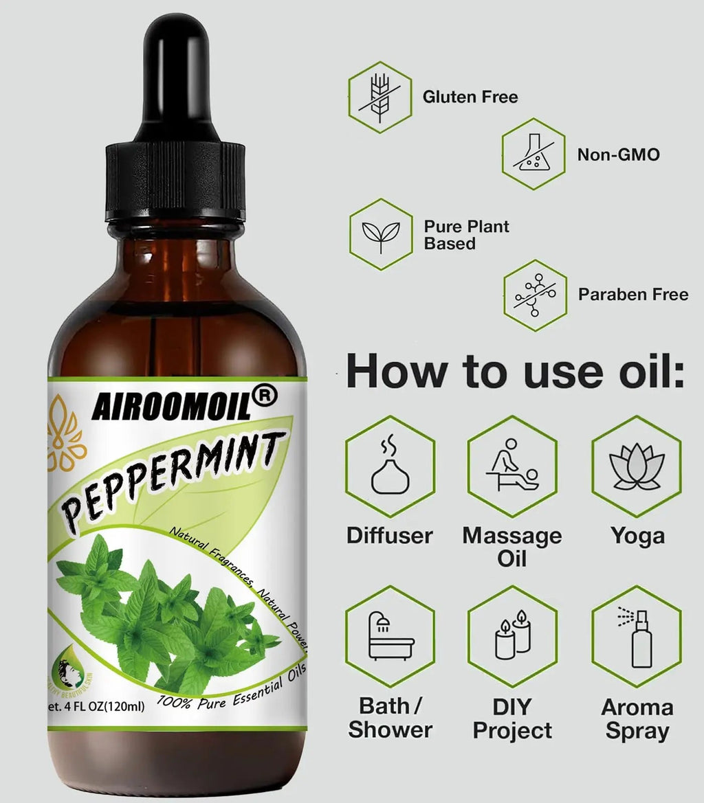 airoomoil Invigorating Peppermint Essential Oil for Showers Skin Use Shampoo Soap Ideal airoomoil Au supplements