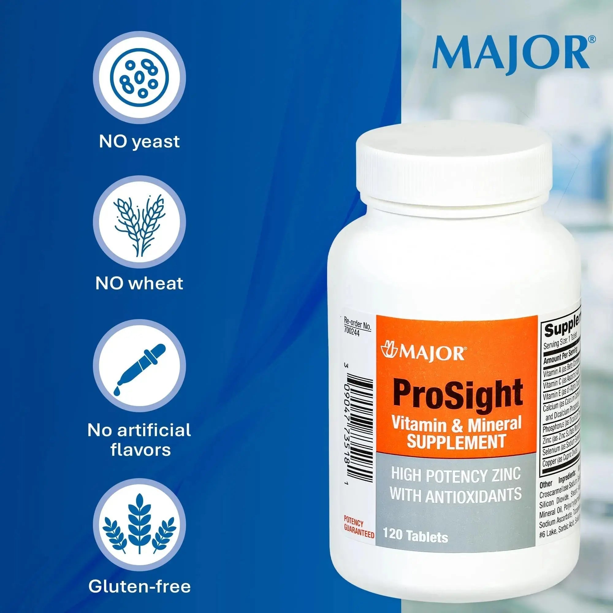 MAJOR ProSight Vitamin and Mineral Supplement - Daily Multivitamin for Women and Men with High Potency Zinc MAJOR Au supplements