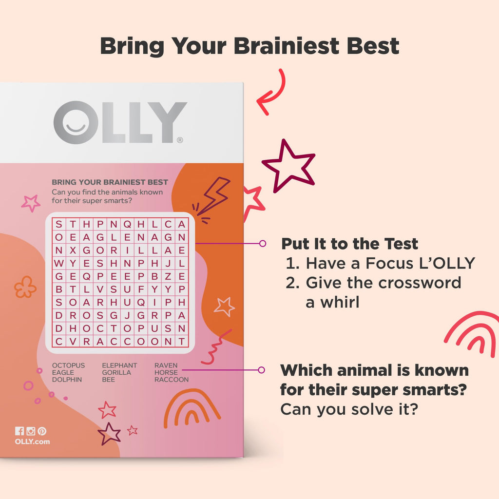 OLLY Focus Buddies L’OLLY Pops, Cognizin, Vitamins B6 and B12, Omega-3 ALA, Supports Focused Attention and Healthy Brain Function,* Kids 4+ Dietary Supplement, Watermelon Strawberry Flavored, 25 Count OLLY Au supplements