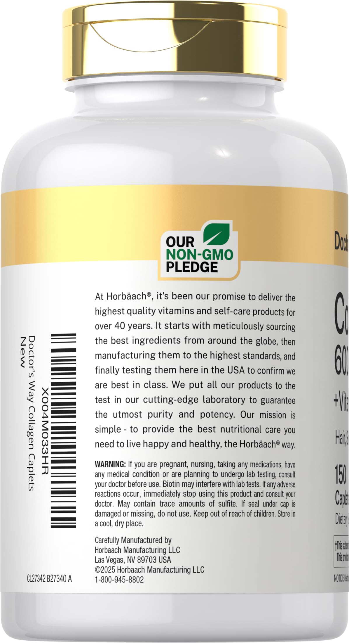 Doctor's Way Collagen Complex | 150 Caplets | with Vitamin C and Biotin | Non-GMO, Gluten Free Supplement