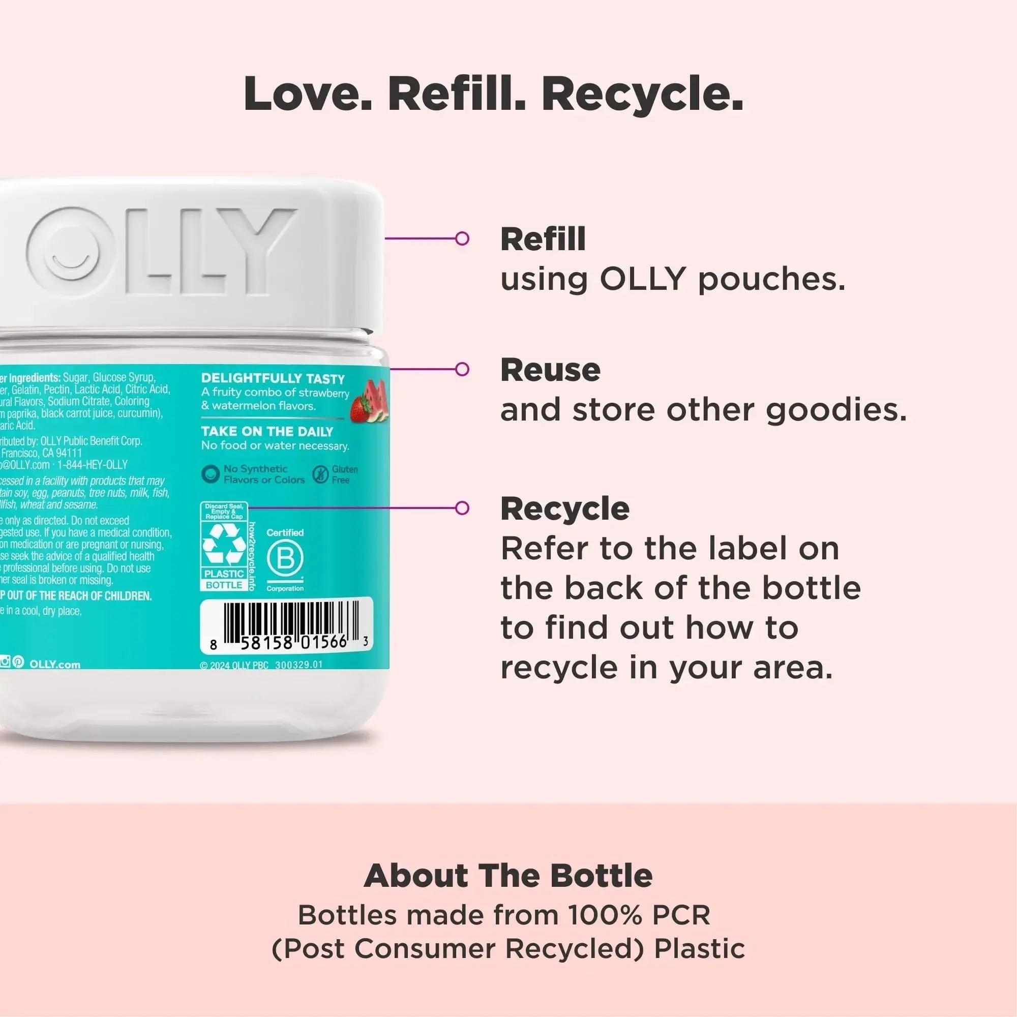 OLLY Teen Girl Multi Gummy, Healthy Skin and Immune Support, 15 Essential Vitamins, Biotin, Zinc, Calcium, Chewable Multivitamin OLLY Au supplements
