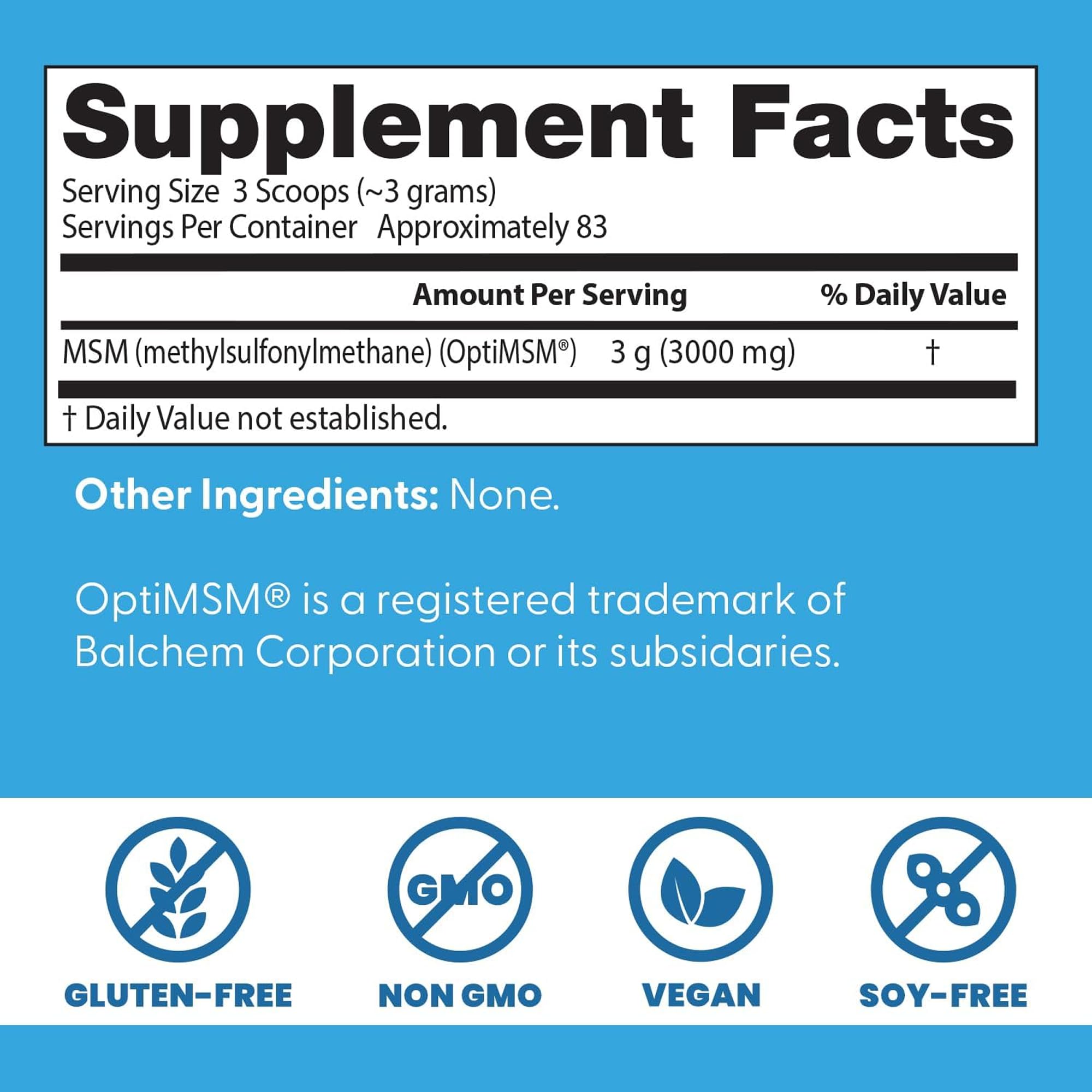 Doctor's Best MSM Powder Supplement for Men & Women - Supports Hair, Skin, Nails, Joint Health, & Mobility, Delivers Beneficial Sulfur with OptiMSM