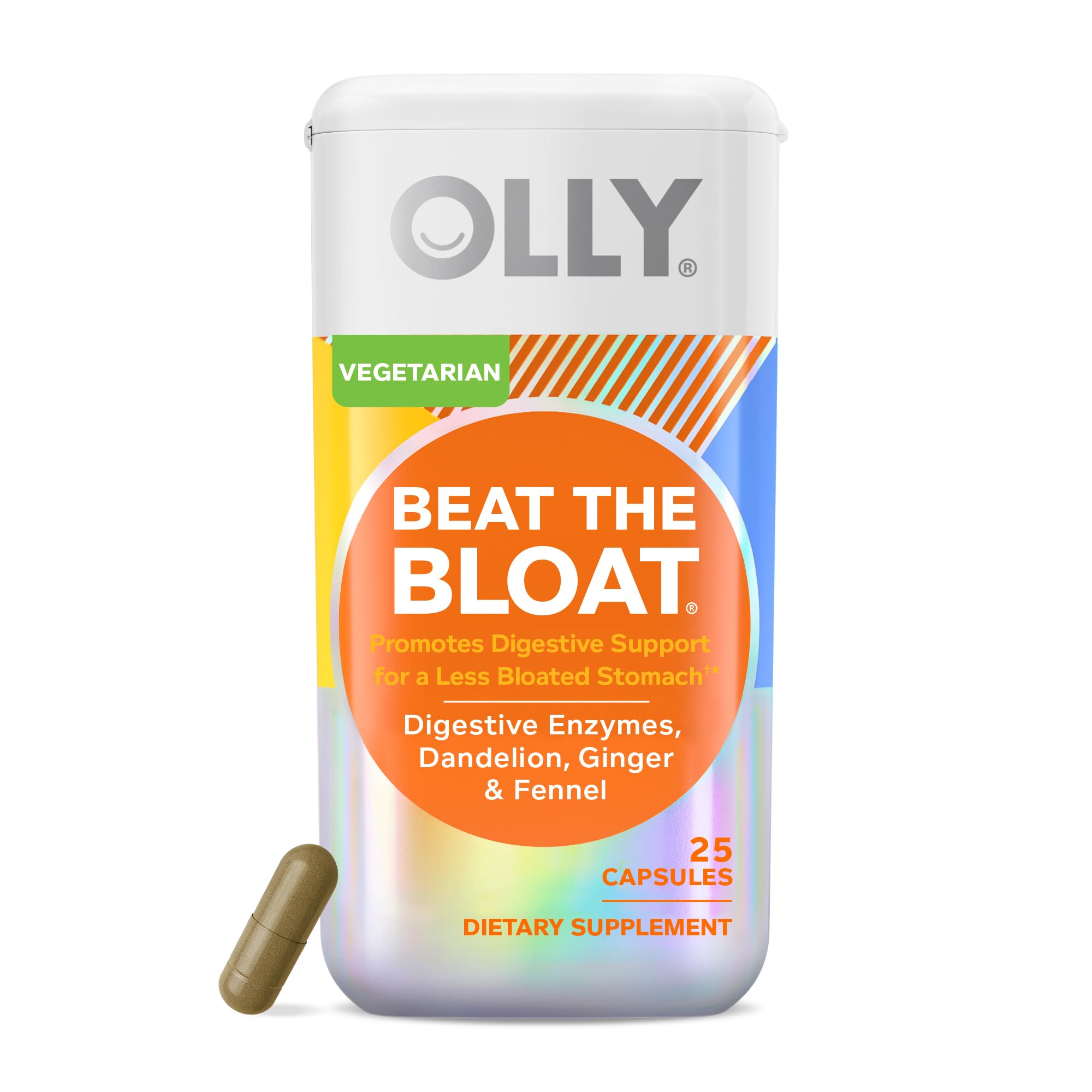 OLLY Beat The Bloat Capsules, Digestive Support Enzymes, Supplement for Women - 25 Count OLLY Au supplements