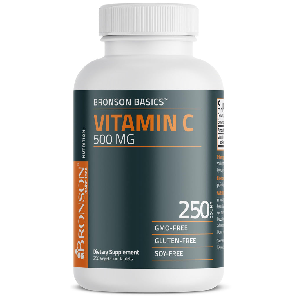 Bronson Vitamin C 500 MG Supports a Healthy Immune System & Antioxidant Protection, Non-GMO, 250 Vegetarian Tablets