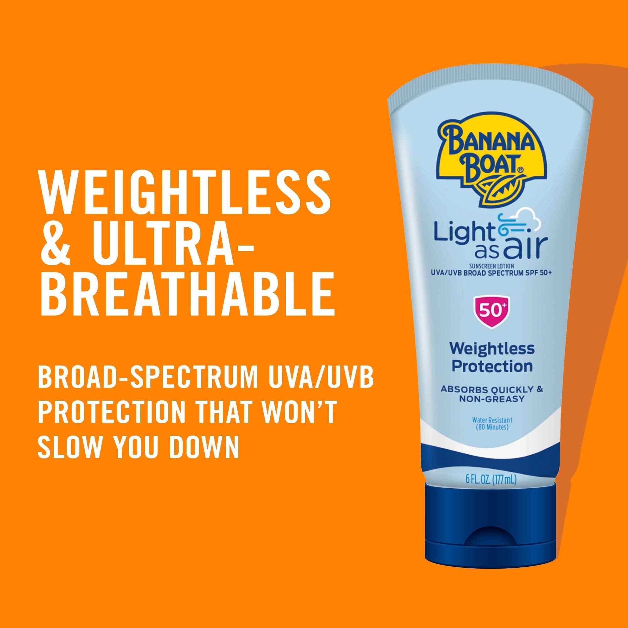 Banana Boat Light As Air Sunscreen Lotion SPF 50 Twin Pack | Lightweight & Non-Greasy Lotion Sunscreen SPF 50