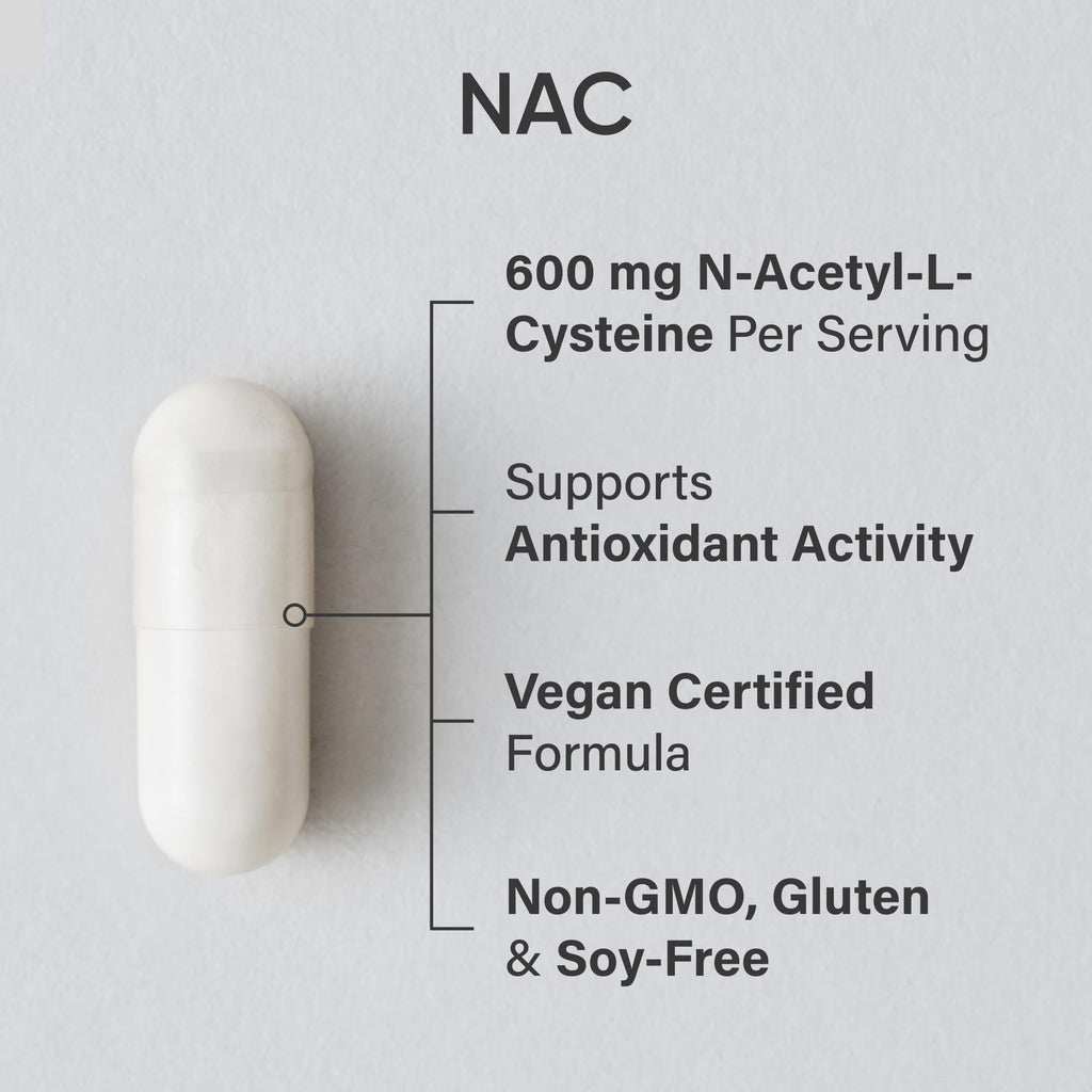 Sports Research Vegan NAC Supplement (N-Acetyl Cysteine) 600 mg - Supports Antioxidant Activity - NAC 600 mg - Non-GMO