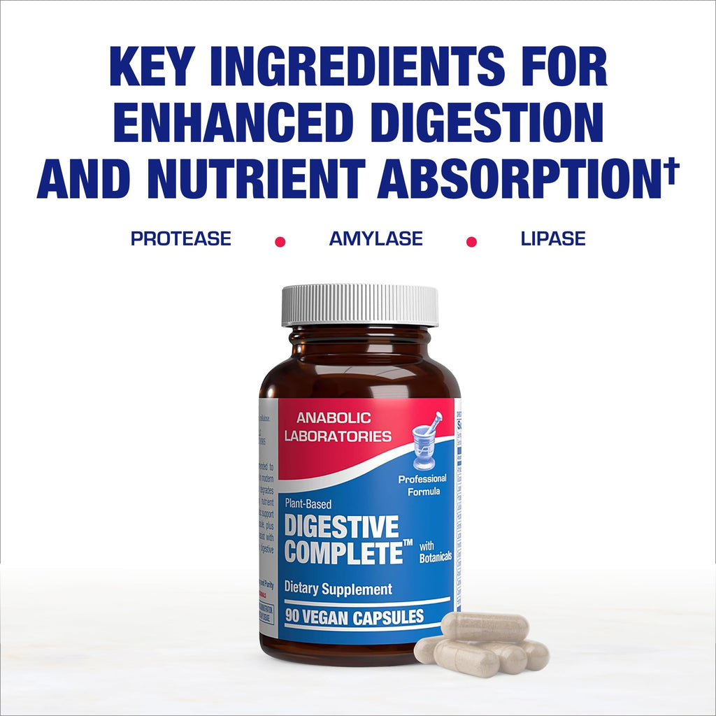 Plant Based Multi Digestive Enzymes Supplement - Clinically Formulated Digestion Supplement with Soothing Herbs and Enzymes for Women and Men