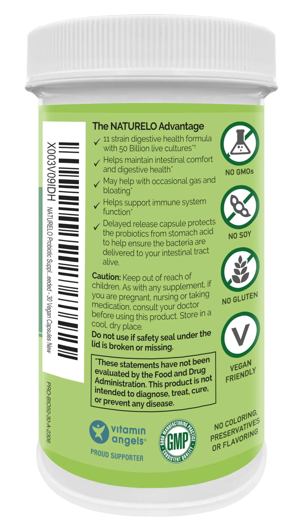 NATURELO Probiotic Supplement - 50 Billion CFU - 11 Strains - One Daily - Helps Support NATURELO Au supplements
