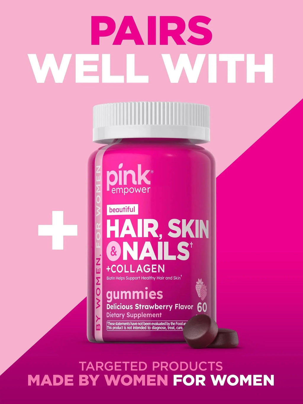 PINK Multivitamin Gummies for Women | Non-GMO & Gluten Free | Plus Collagen & Biotin | Mixed Berry Flavor PINK Au supplements