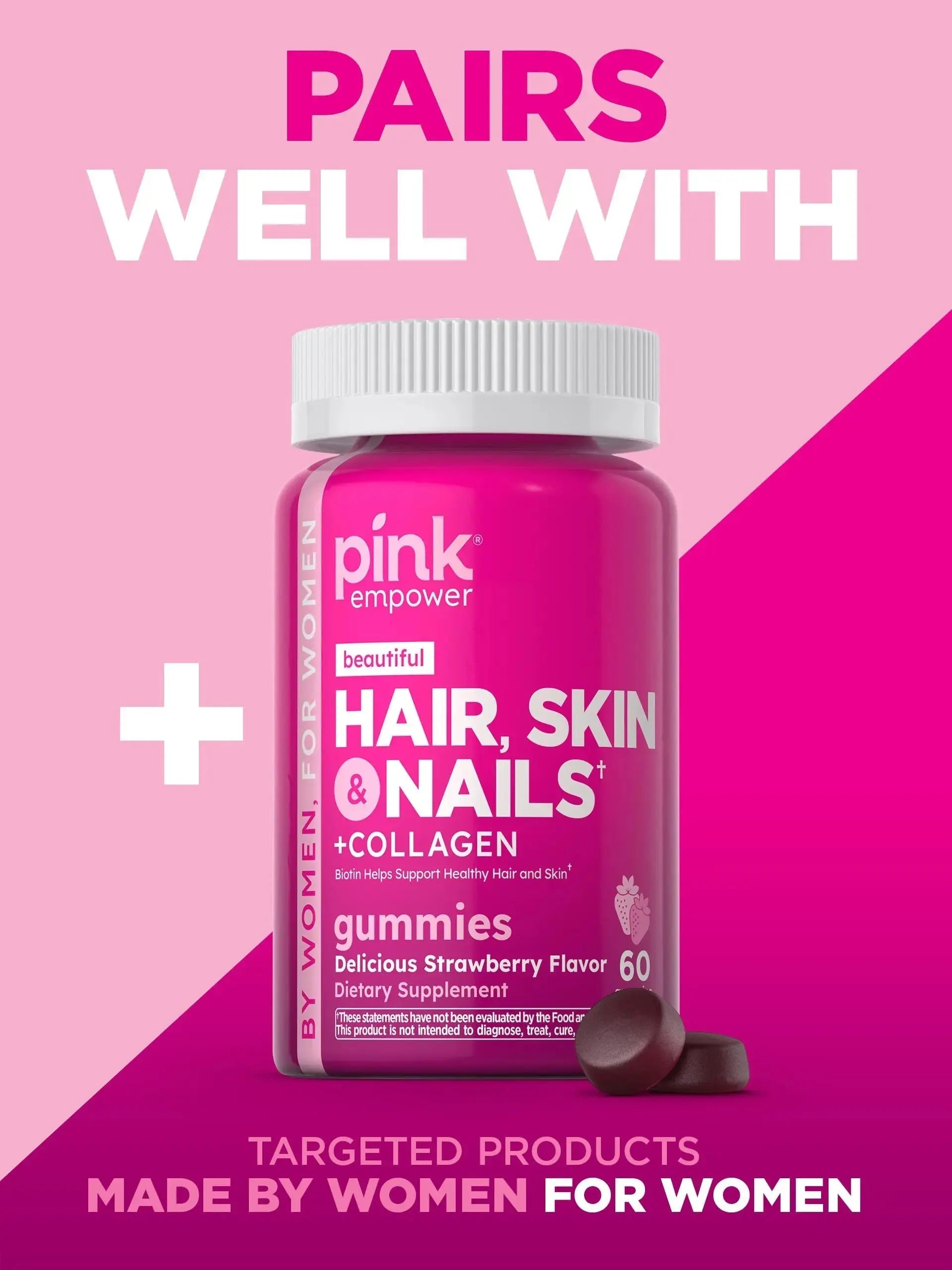 PINK Multivitamin Gummies for Women | Non-GMO & Gluten Free | Plus Collagen & Biotin | Mixed Berry Flavor PINK Au supplements