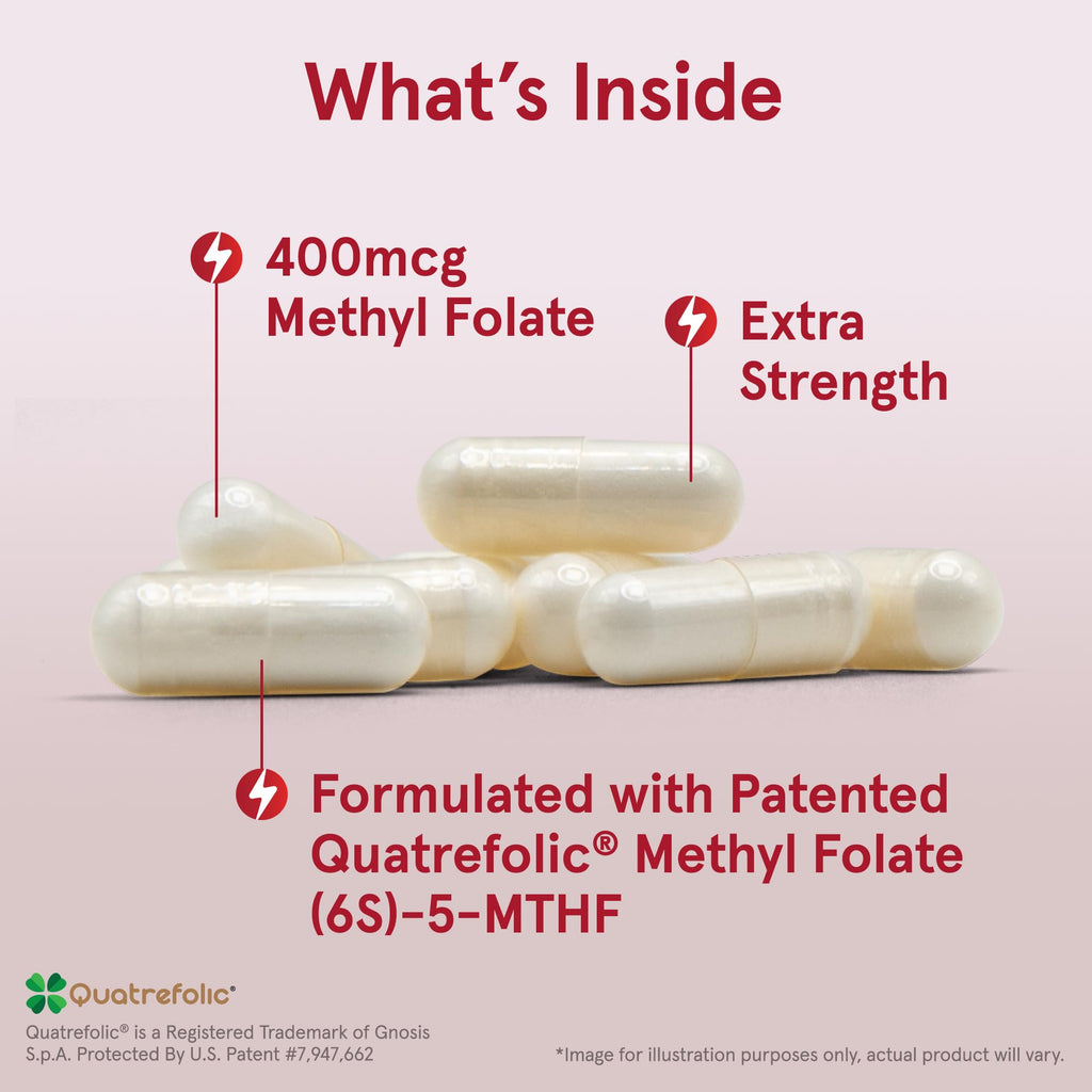 Jarrow Formulas Extra Strength Methyl Folate 400 mcg, Dietary Supplement for Cardiovascular and Neurologic Health Support