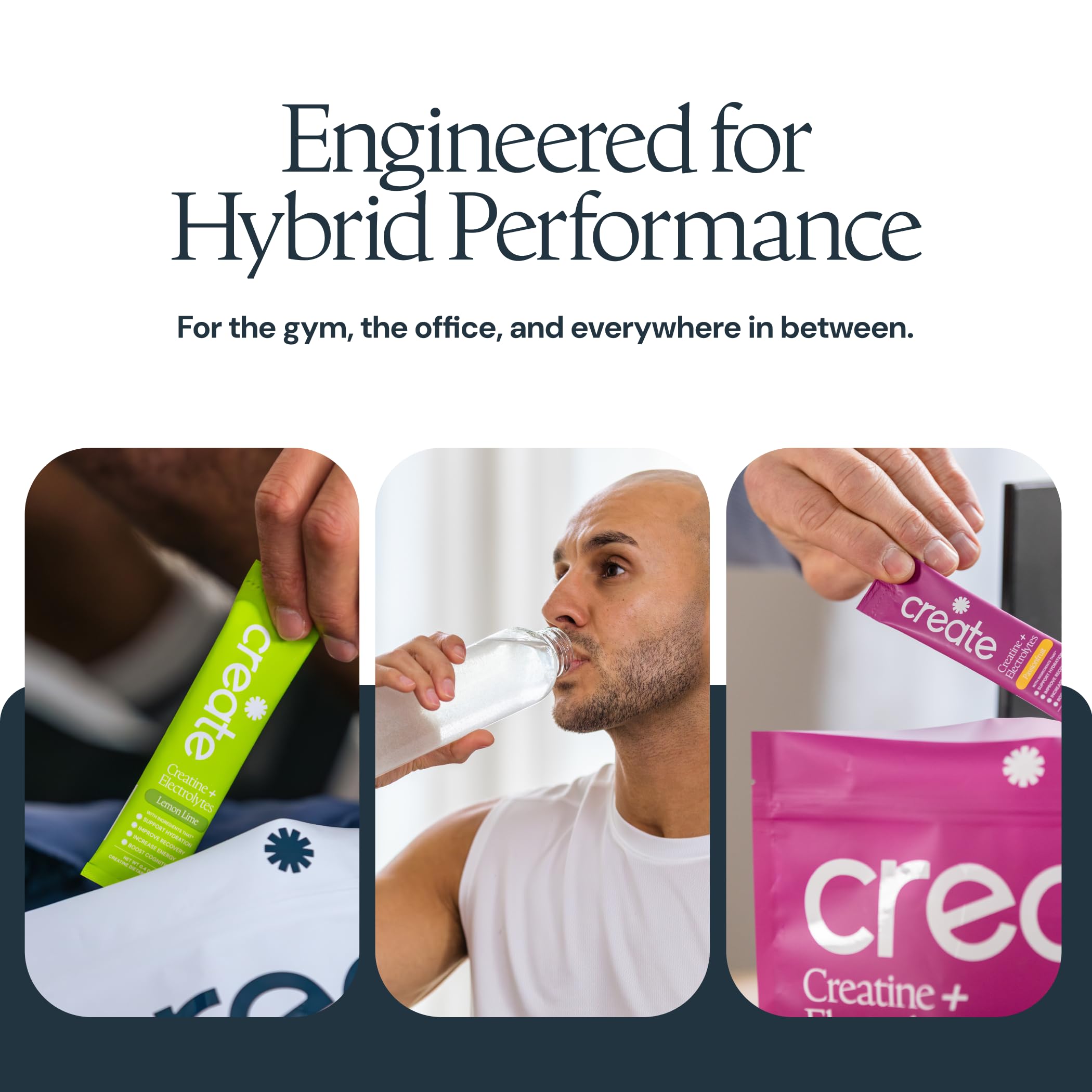 Create Creatine + Electrolytes Mix - Creatine Monohydrate Stick Packs, Supports Energy and Hydration, NSF Certified for Sport, 30 Count, Variety Pack