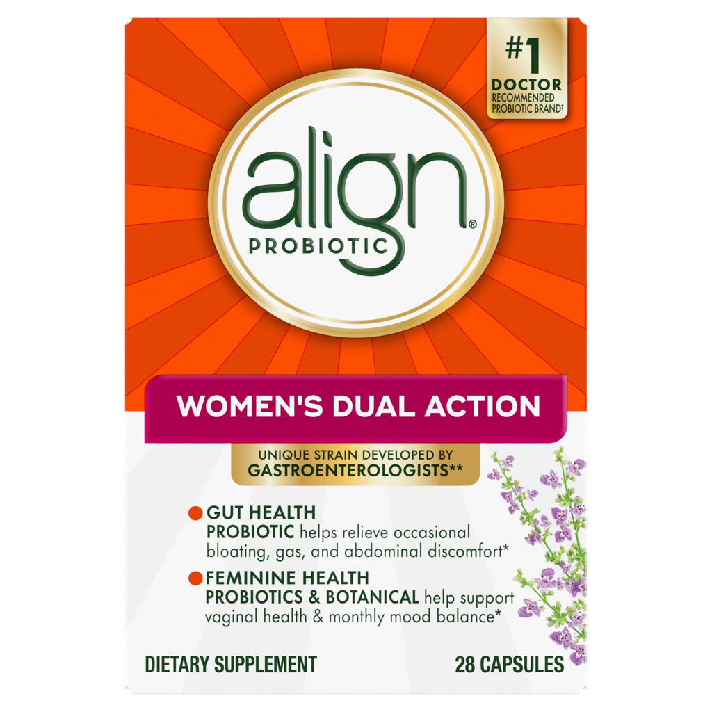 Align Probiotic, Womens Dual Action, Vaginal Probiotics for Women, Womens Probiotic for Vaginal Health Support, with Probiotics for Digestive Health, 28 Probiotic Capsules Align Au supplements