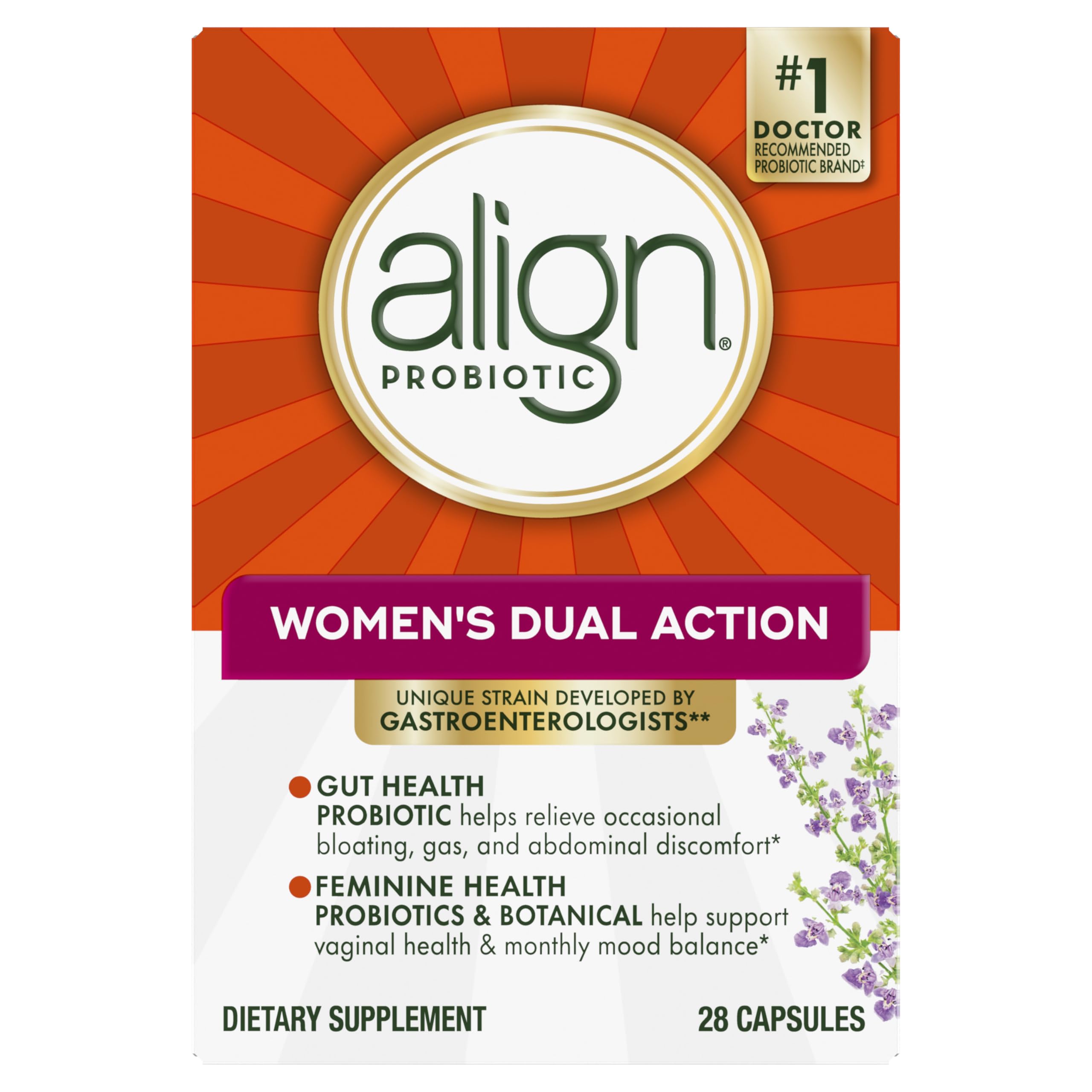 Align Probiotic, Womens Dual Action, Vaginal Probiotics for Women, Womens Probiotic for Vaginal Health Support, with Probiotics for Digestive Health, 28 Probiotic Capsules Align Au supplements