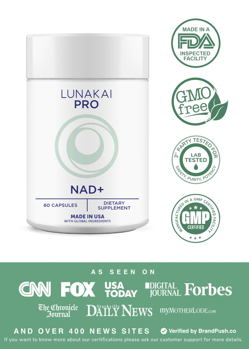 Lunakai PRO USA Made Dual-Pathway NAD+ Formula with NR & Resveratrol – Natural NAD Supplement for Women & Men – Healthy Aging & Cellular Health Support, 60ct Lunakai Au supplements