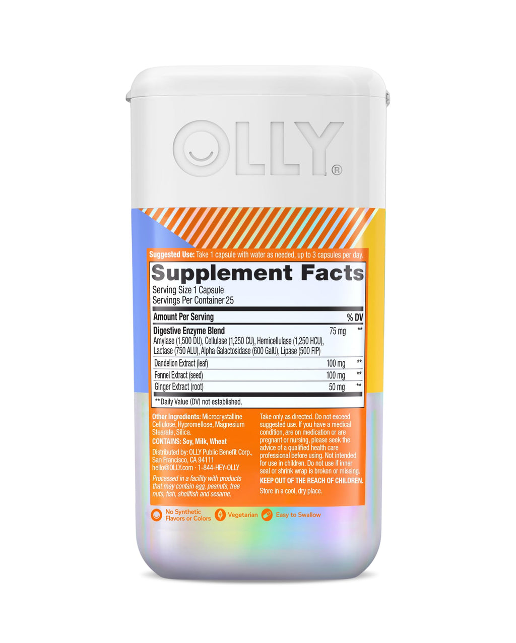 OLLY Beat The Bloat Capsules, Digestive Support Enzymes, Supplement for Women - 25 Count OLLY Au supplements