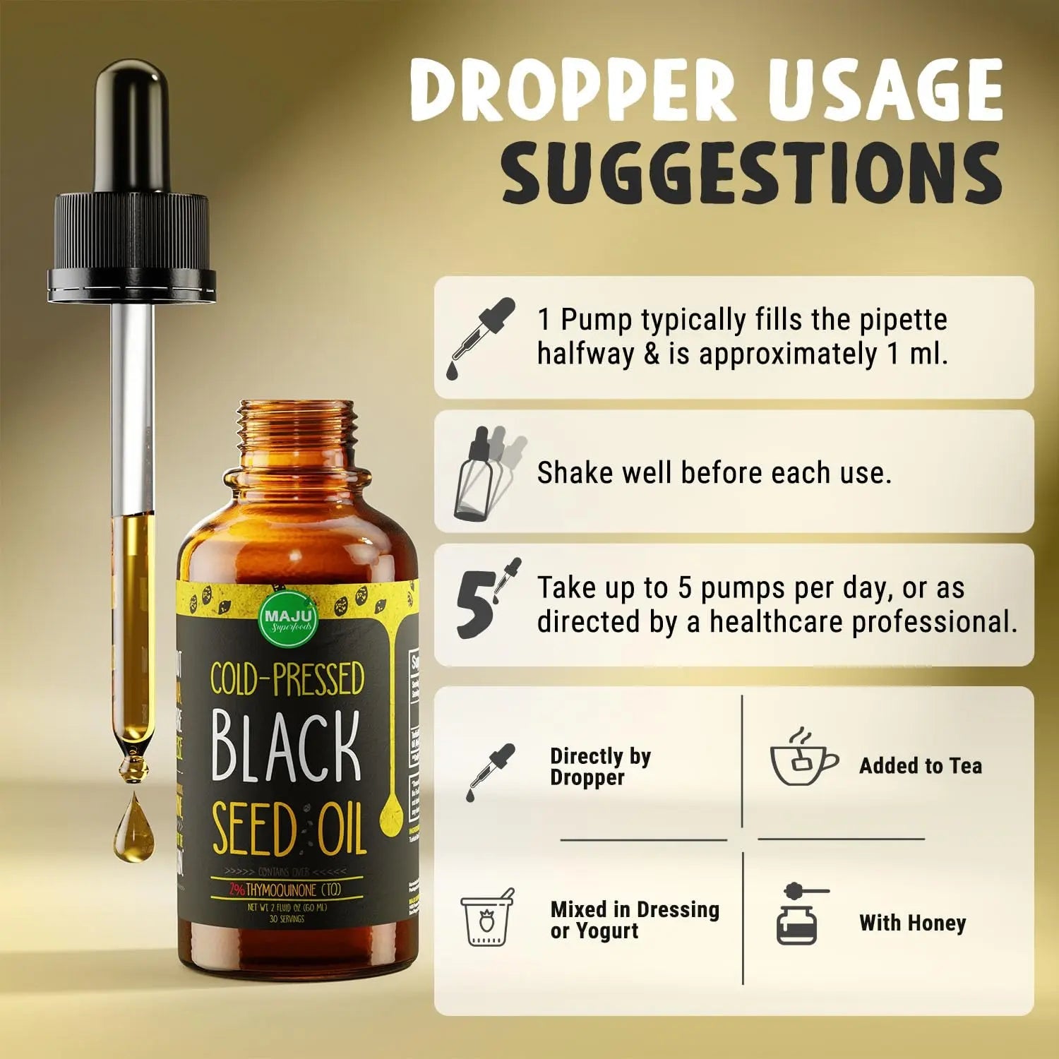 MAJU Black Seed Oil - 3 Times TQ, Cold-Pressed, Travel Size, 100% Turkish Black Cumin Maju Superfoods Au supplements