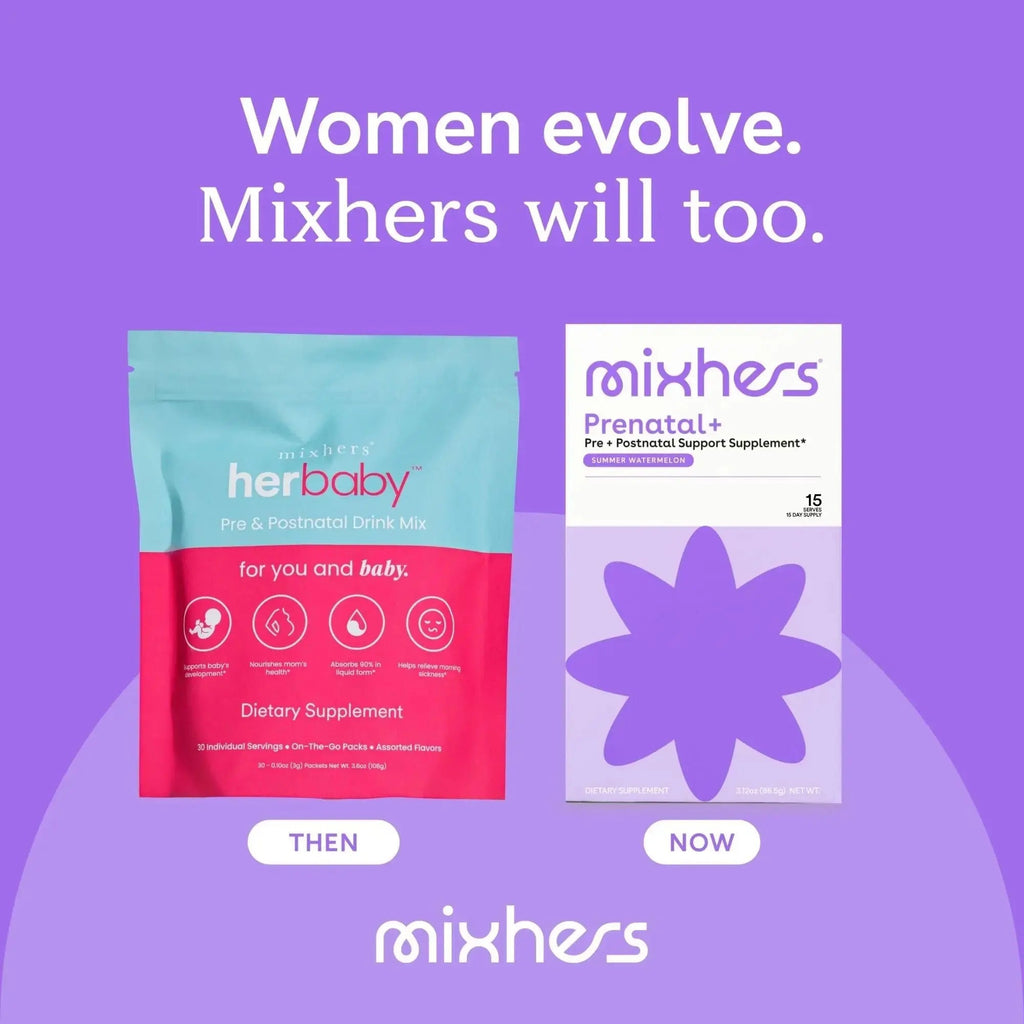 Mixhers Herbaby Pre- & Post-Natal Supplement - Liquid Multivitamin Drink Mix - With Iron, Choline & Methylated Folate MIXHERS Au supplements