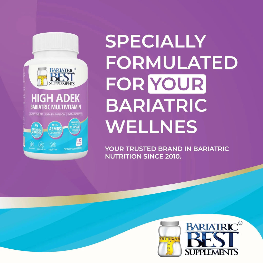 High A D E K Bariatric Multivitamin for Post DS/SADI Surgery, 25 Essential Nutrients for Post-Weight Loss Surgery, 180 Tablets Bariatric Best Supplements Au supplements