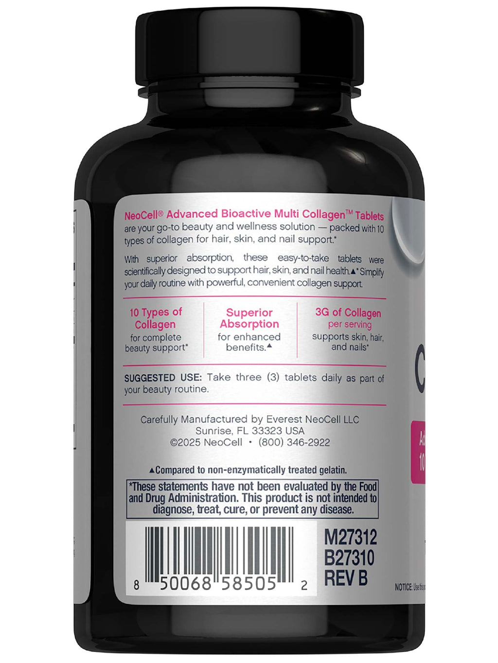 NeoCell Super Multi Collagen Peptides | 120 Tablets | 10 Types of Collagen | Skin, Hair and Nails | Beauty Supplement | For Men and Women