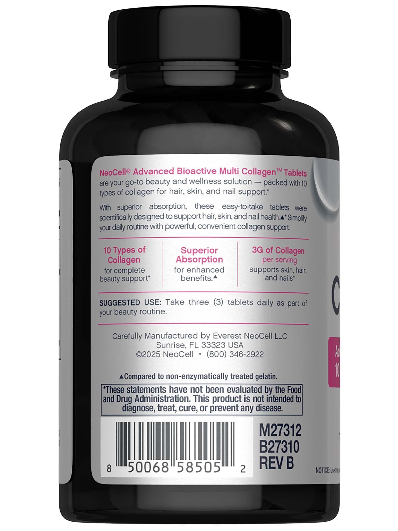 NeoCell Super Multi Collagen Peptides | 120 Tablets | 10 Types of Collagen | Skin, Hair and Nails | Beauty Supplement | For Men and Women