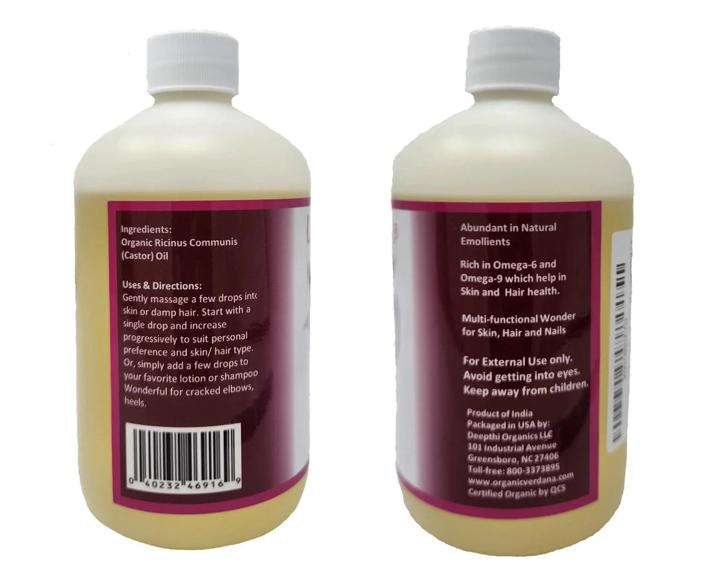 Verdana Organic Castor Oil – USDA Certified Organic – Cold Pressed, Unrefined, 100% Pure and Hexane Verdana Au supplements