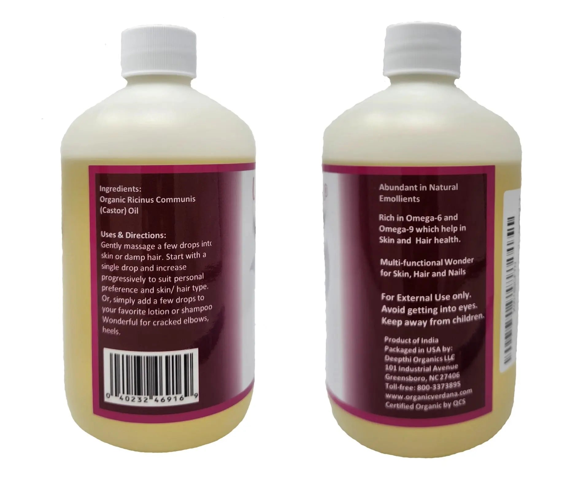 Verdana Organic Castor Oil – USDA Certified Organic – Cold Pressed, Unrefined, 100% Pure and Hexane Verdana Au supplements