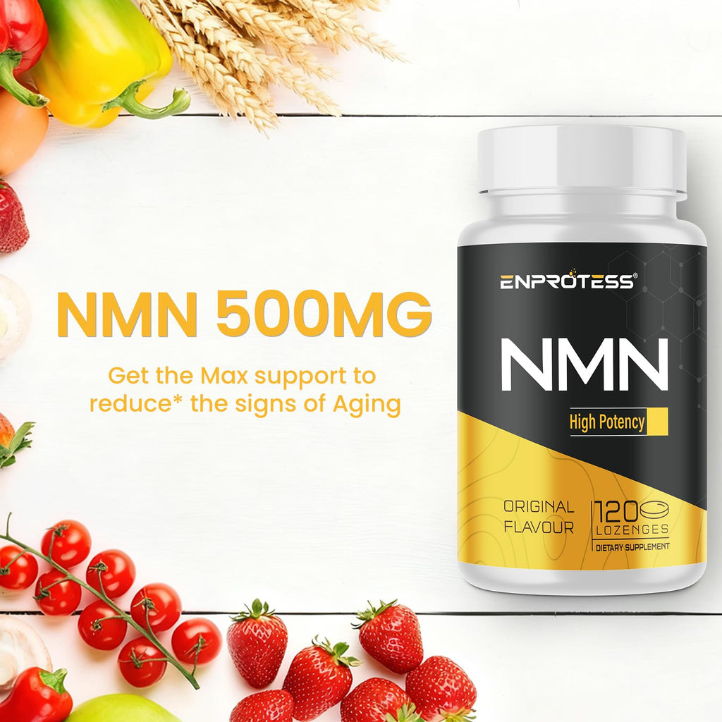 Sublingual NMN 500mg, Max Absorbency & Fast-Acting NMN Supplement（120-Day Supply）, 99% Pure NMN (Nicotinamide Mononucleotide) for NAD, Cell, Immune, Energy, Muscle, Anti-Aging, Longevity, 120 Lozenges Enprotess Au supplements