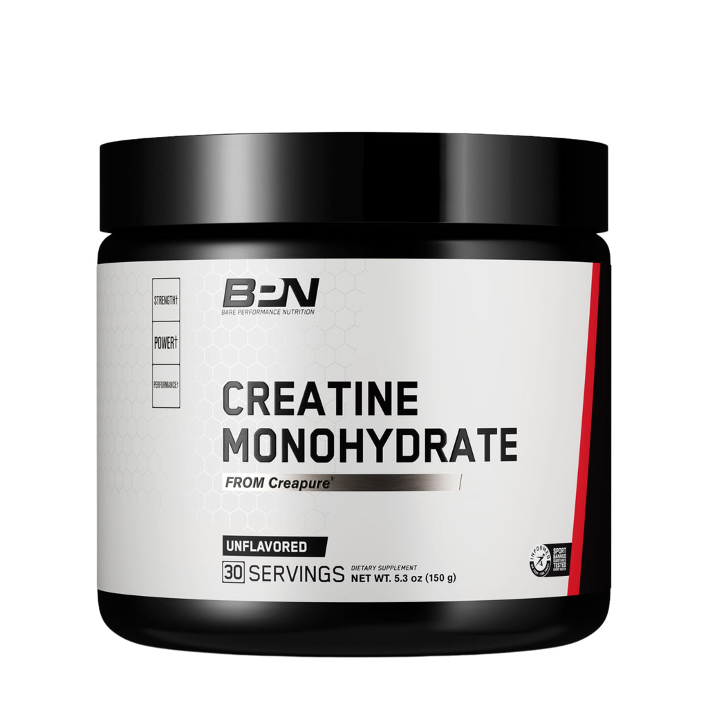 BARE PERFORMANCE NUTRITION, BPN Pure Creatine Monohydrate Powder by Creapure, 5g of Creatine per Serving, Supports Muscle Growth