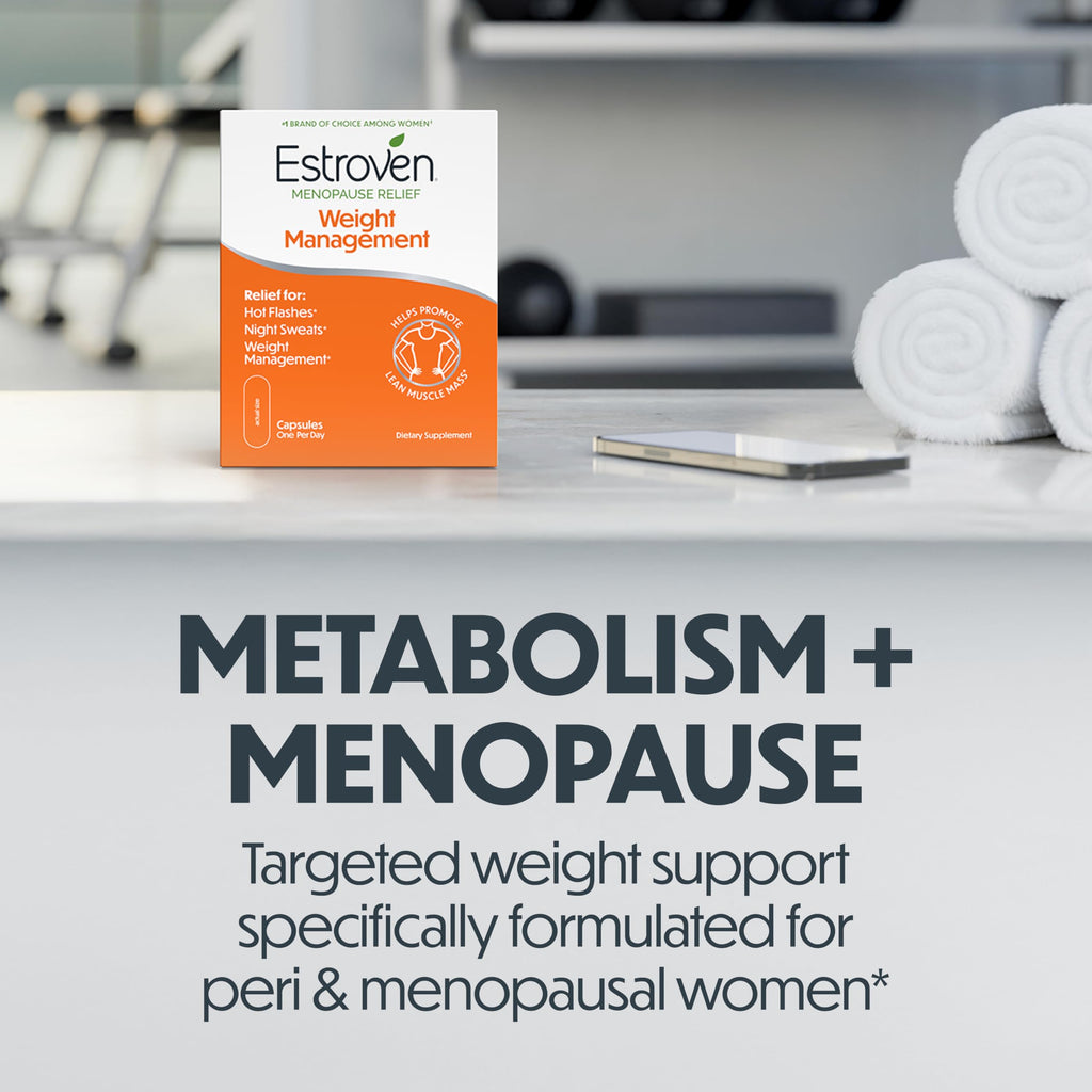 Estroven Weight Management for Menopause Relief - 30 Ct. - Clinically Proven Ingredients Help Manage Weight, Provide Night Sweats & Hot Flash Relief* Drug-Free & Gluten-Free Caplets Estroven Au supplements