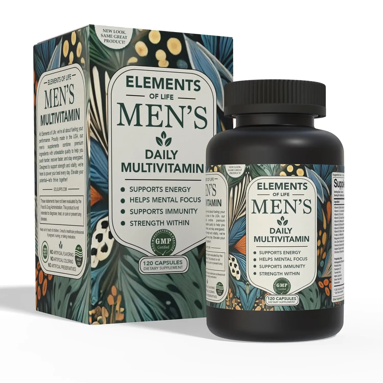 Multivitamin for Men with Vitamin D, K2, Zinc, Vitamin B12, A, E, B6, Calcium – Immune Health & Energy Support Daily Mens Multivitamins Elements of LIfe Au supplements
