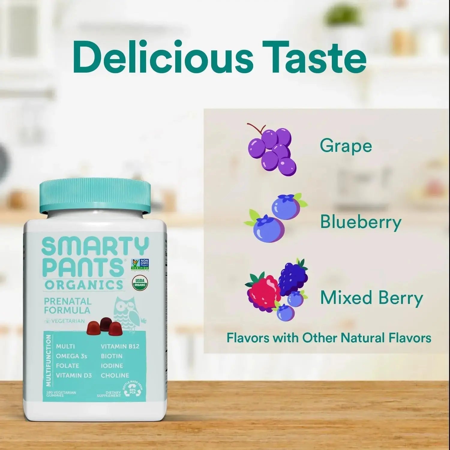 SmartyPants Organic Prenatal Vitamins for Women, Multivitamin Gummies: Biotin, Methylfolate, Omega 3 (ALA), Vitamin D3, C, Vitamin B12, B6, A, K2 & Zinc SmartyPants Au supplements