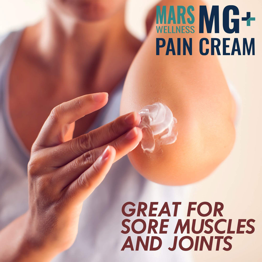 Mars Wellness MG+ Magnesium Cream Pain Relief - Extra Strength Magnesium and Arnica Cream - 4 OZ Tub - Neuropathy, Muscle Pain, and Leg Cramps Relief - 1 Pack MARS WELLNESS Au supplements