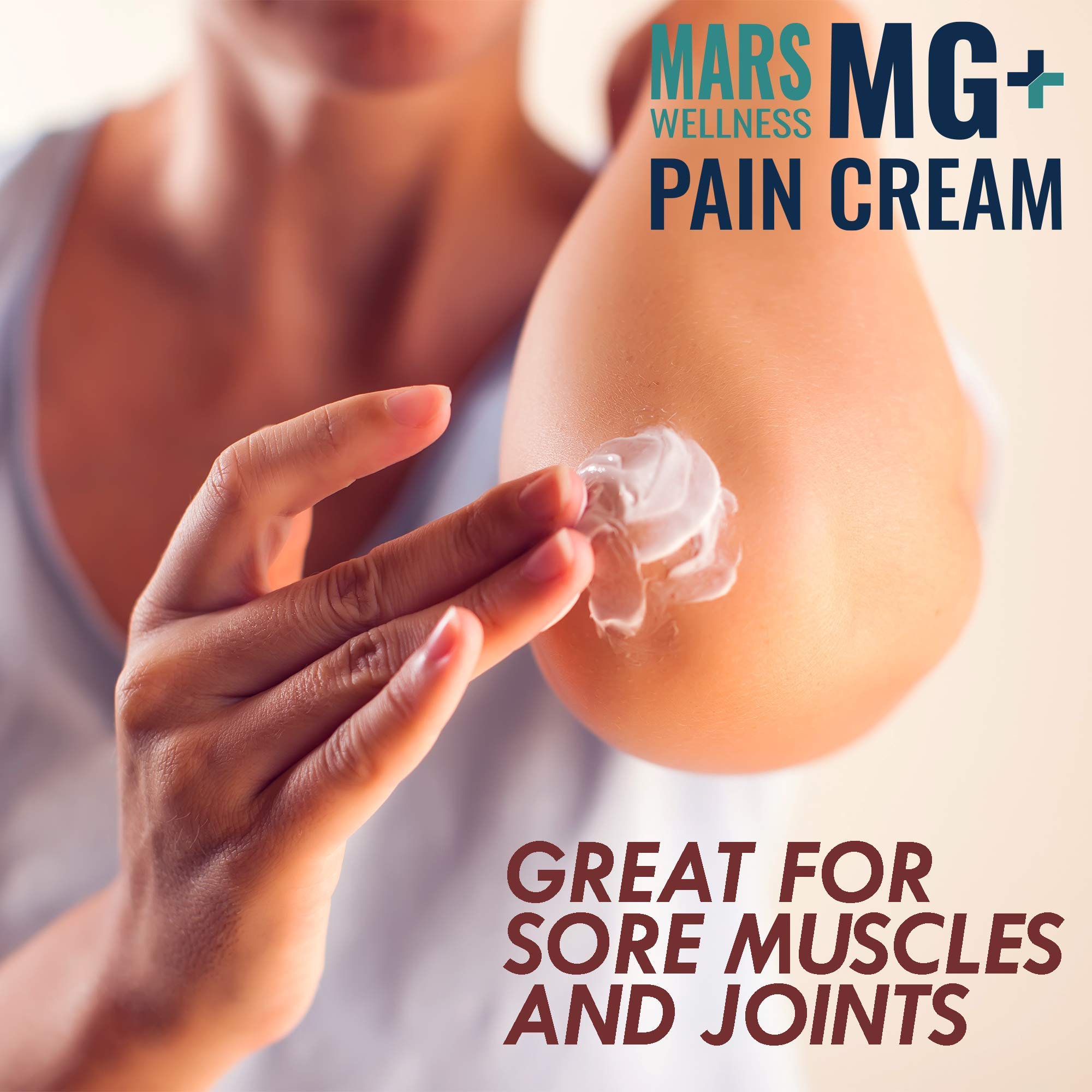 Mars Wellness MG+ Magnesium Cream Pain Relief - Extra Strength Magnesium and Arnica Cream - 4 OZ Tub - Neuropathy, Muscle Pain, and Leg Cramps Relief - 1 Pack MARS WELLNESS Au supplements