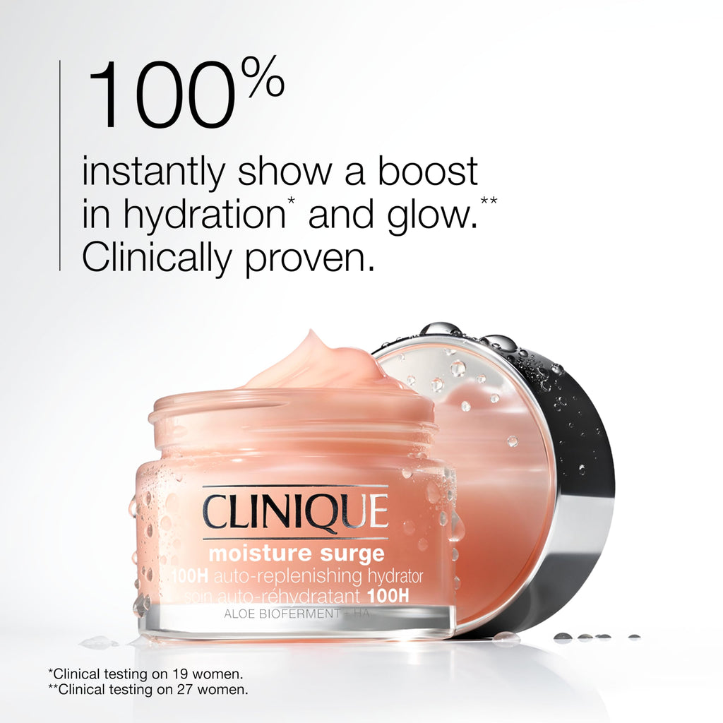 Clinique Moisture Surge 100H Auto-Replenishing Hydrator Oil Free Face Moisturizer | With Hyaluronic Acid, Aloe Bioferment and Vitamins C + E