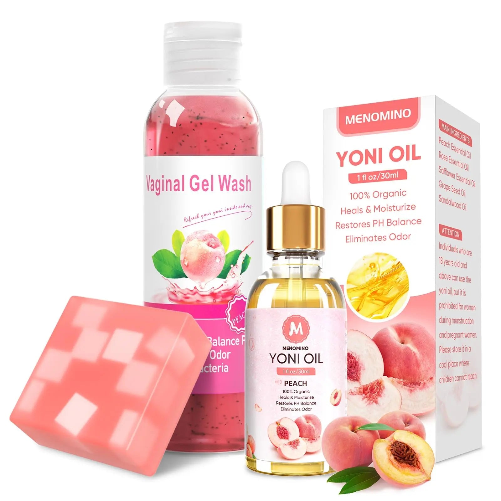Feminine Wash & Yoni Oil & Yoni Soap Bar Set for Women, 1 Fl.Oz Natural Feminine Oil, Feminine MENOMINO Au supplements