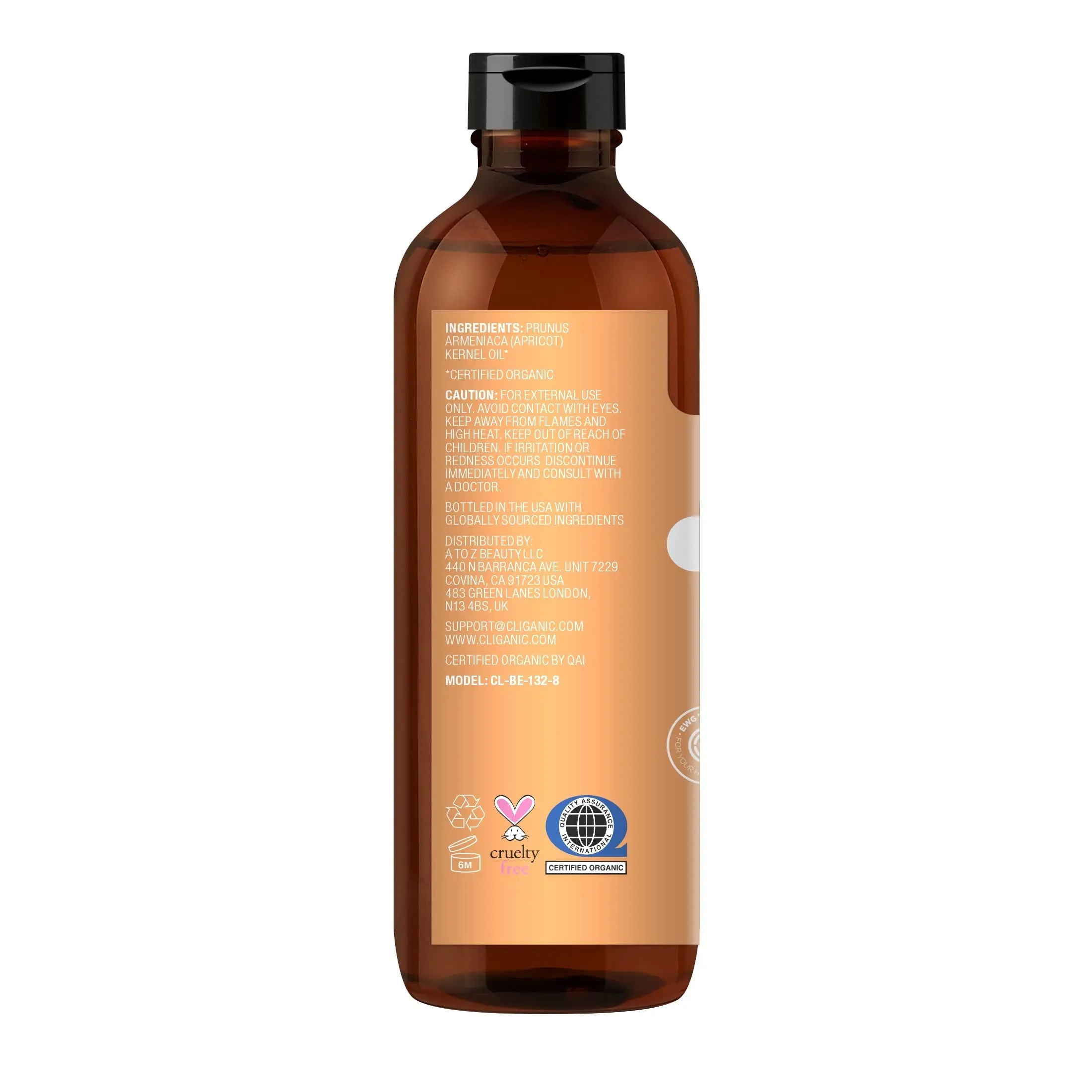 Cliganic Organic Apricot Oil, 100% Pure (8oz) - For Skin, Hair & Face | Natural Cold Pressed Unrefined Cliganic Au supplements