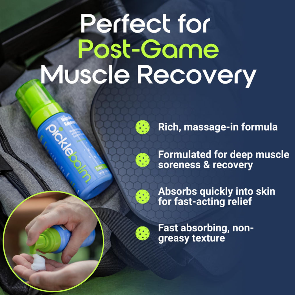 PickleBalm Pickleball Post-Game Foam Muscle Cramp Relief and Relaxer with Magnesium Sulphate, Arnica & Cucumber Extract for Pain and Leg Cramps, Sore Muscle Relief, 7.1oz Bottle PickleBalm Au supplements