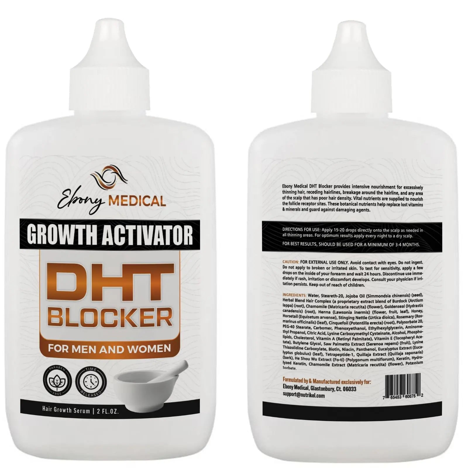 Ebony Medicals DHT Blocker Hair Growth Serum - Hair Loss Supplement, Supports Natural Regrowth Natural Curves Au supplements