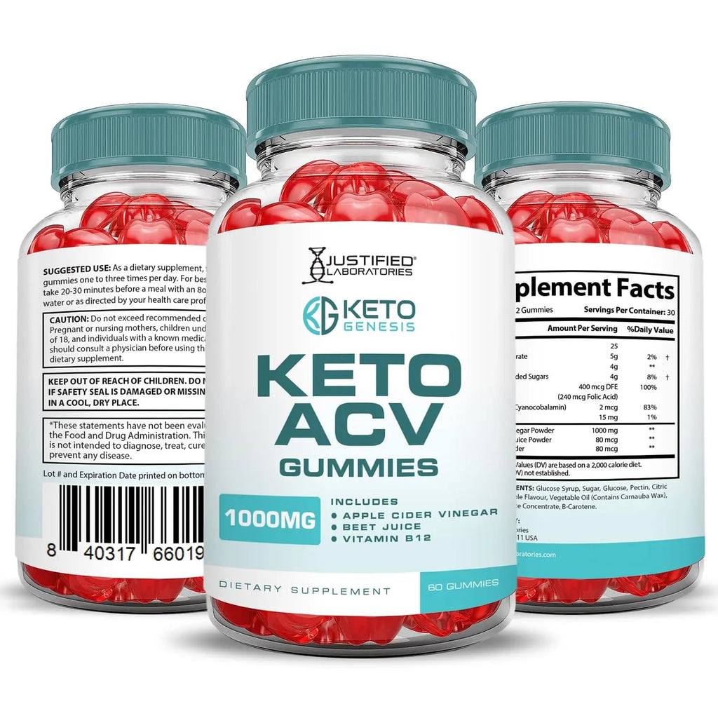 (3 Pack) Keto Genesis Keto ACV Gummies Advanced Formula 1000MG Keto Genesis Keto Justified Laboratories Au supplements